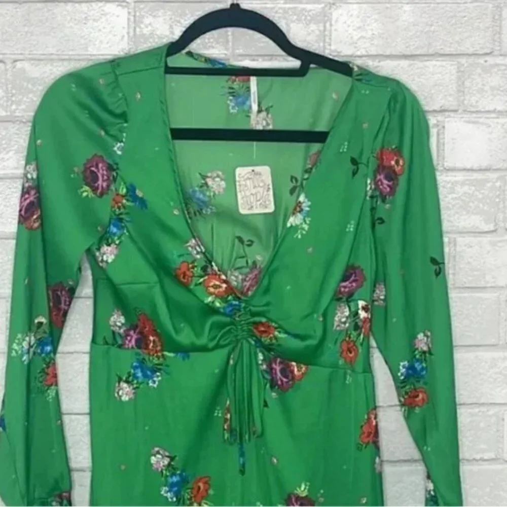 NWT Free People Run Around with Me Tunic Green